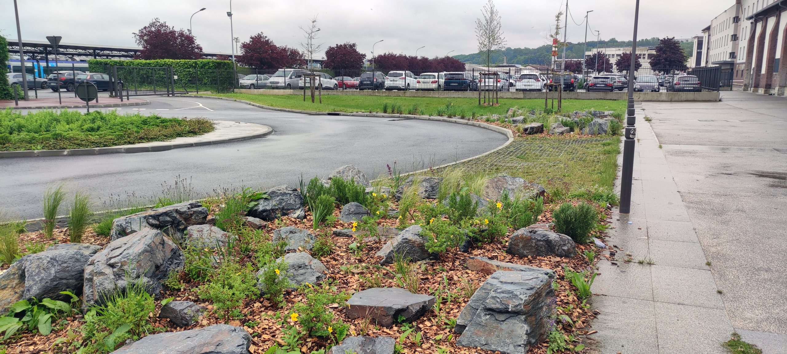 Parvis du multiplexe Dieppe,place urbaine,gestion des eaux pluviales