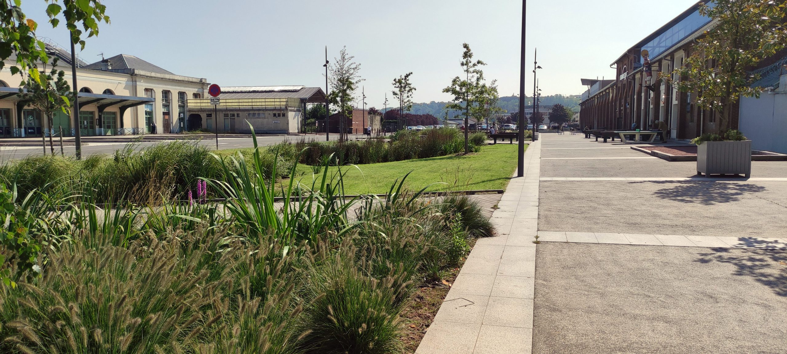 Parvis du multiplexe Dieppe,place urbaine,gestion des eaux pluviales